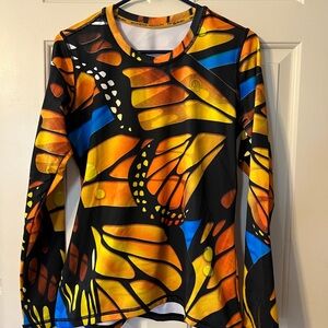 INKNBURN Vibrant Butterfly Wing Pattern Top